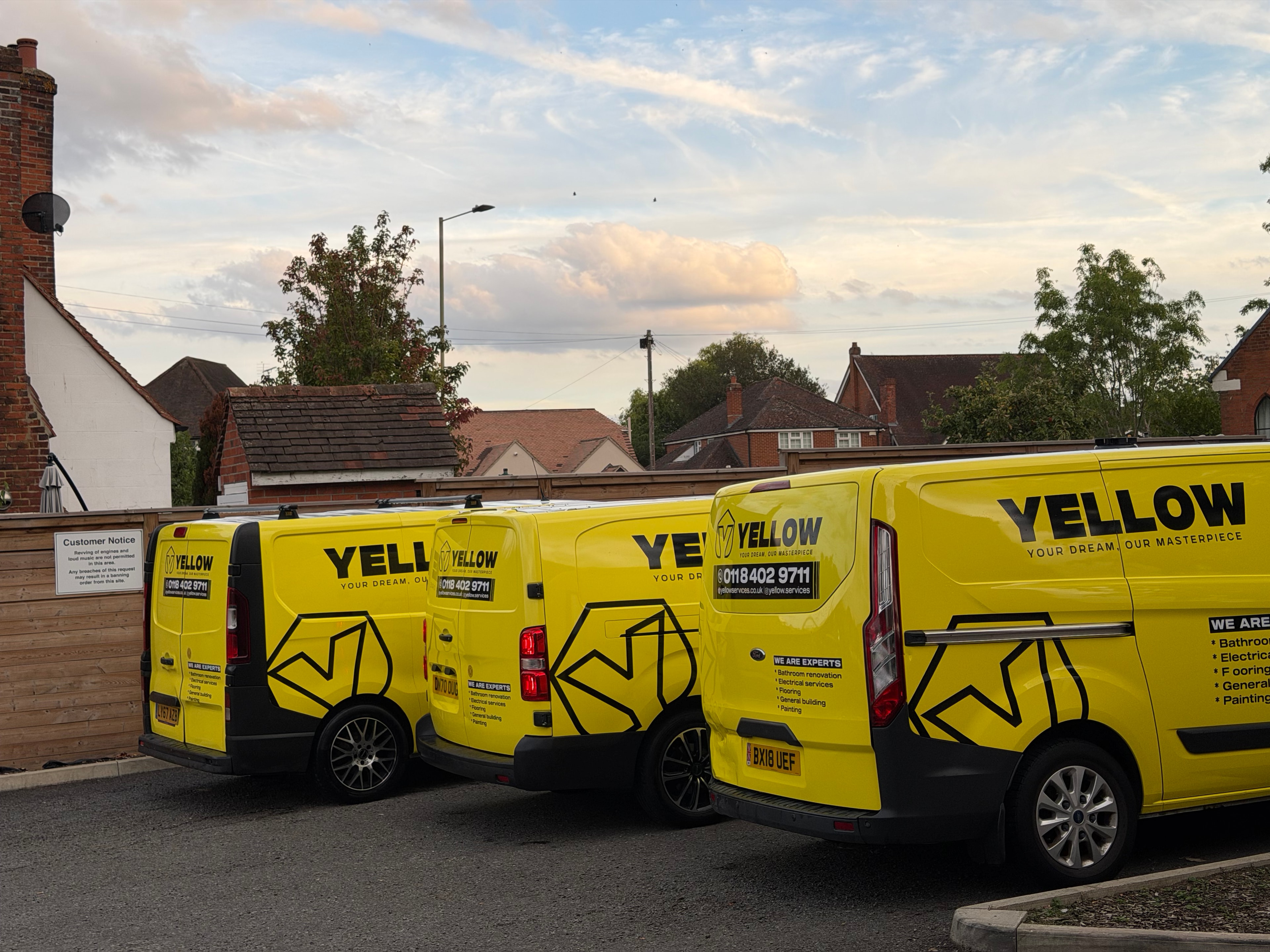 Yellow Services branded fleet vans